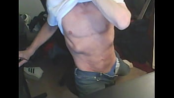 Preview 2 of Between Teengirl Rape - Stretching in Jeans with T-Shirt Up