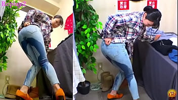 Preview 4 of Ukrainen Sexy Fatt - A cute girl can&#039_t go restroom and pee her jeans