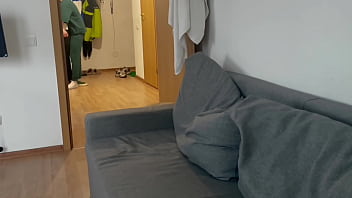 Preview 1 of Bresty Aunty - invited a straight friend over and talked him into giving me a blowjob
