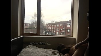 Preview 1 of Ryani Suryani - Slut Fucking BBC by the window for everyone to see