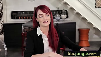 Preview 1 of Redhead In Glue - Sexy Redhead Real Estate Agent Cheats With Her BBC Boss - Andi Rye
