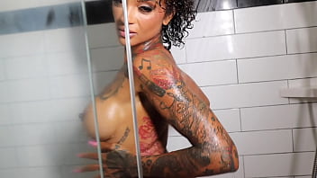 Preview 3 of Lesbian With Cloth - Drench Leah Michelle in the shower