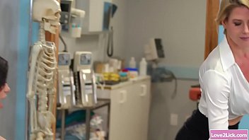 Preview 3 of Rebecca Ferguson Sexxx 2 0 0 0 2 - Milf doctor scissoring with dyke patient