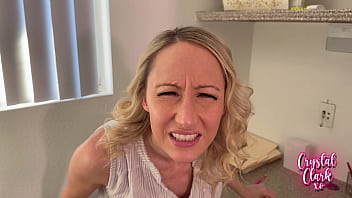 Preview 1 of Amelia Rutherford Belt Spank - Stepmom Breaks Her Glasses!
