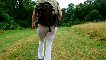 Preview 1 of Blouse Fondle - Candid Camping - Thong Bodysuit