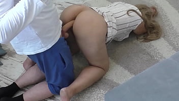 Preview 4 of Public Cream O - Stepson fucked in the mouth and anal stepmom with big tits and ass