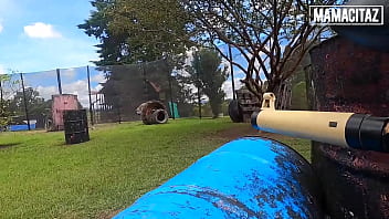 Preview 1 of Arab Fat Girl Xxx Redwap - MAMACITAZ - (Miranda Banks,  Logan Salamanca) - Latina Redhead Hot Outdoor Fuck At Paintball