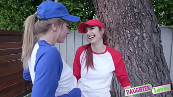 Preview 1 of Man Poking Horse - April Snow,  Taylor Blake In Softball Diamond Down