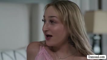 Preview 1 of Aunny Bunny - Lucky guy bareback fucks TS Haven Rose on the bed