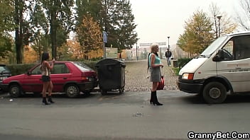 Preview 2 of Russian Mami In Hindi Languages - Old granny prostitute rides his big dick