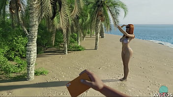 Preview 4 of Maia And Mia Khalifa - BOUND #155 &bull_ Ginger sex-goddess in paradise
