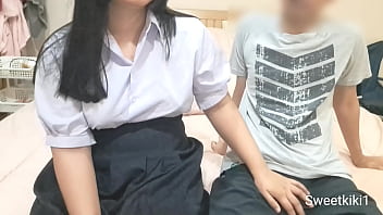 Preview 1 of Beauty And Midget - Cum on my chest น้ําแตกใส่นมนักเรียน