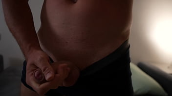 Preview 1 of Antharangam Sex - Muscular guy poses for the camera and cums on his stomach