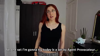Preview 1 of Kissing Passionate - Trish Collins does a sexy lingerie Try-on - PREVIEW.