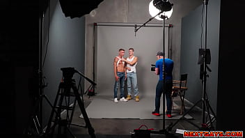 Preview 1 of Call Vido - Two Stepbrothers Justin Matthews and Brandon Anderson suddenly doing a porn audition together
