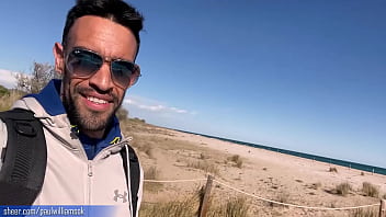 Preview 1 of Teen Jepag - Gym trainer gets naked on a public beach in Spain
