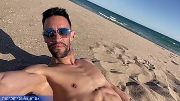 Preview 4 of Teen Jepag - Gym trainer gets naked on a public beach in Spain