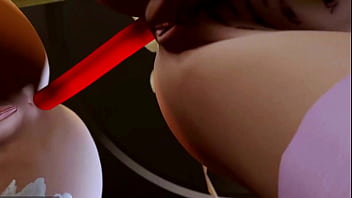 Preview 1 of Fat Man Massage - Threesome with two bigboobs princess - 3D Animation 245