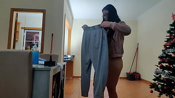 Preview 2 of Threesome Cum Completion - Maid with glasses using a butt plug and remote vibrator gets internal cumshot