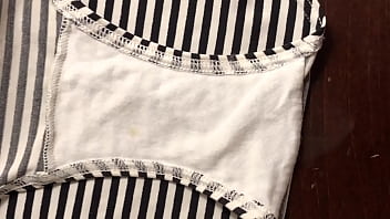 Preview 1 of Femdom Sophie Dee - Cum on her stripy sexy panties