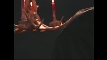 Preview 1 of Fisting Pregnant All - Tanned brunette with big tits gets fucked hard in all holes by two dudes in demonic costumes in dungeon