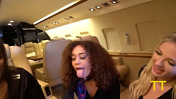 Preview 2 of Ultra B Cartoon - Triple BJ by Horny PJ Flight Attendants Kiki,  Willow &amp_ Emma