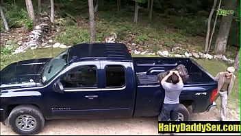 Preview 1 of Tlg Six Vidoes - Allen Silver sucks hard cock outdoors after a piss- HairyDaddySex.com