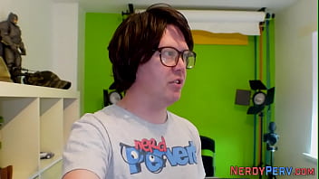 Preview 2 of Boy Cum Uncut - Real newbie gives head to Yorkshire nerd
