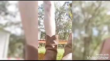 Preview 1 of Boss And Sevent Desi Sex - Masturbating outside on the farm