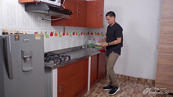 Preview 3 of Evening Yong - While I&#039_m cooking with my stepbrother I feel a big cock between his pants and we end up fucking