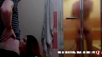 Preview 2 of Xxx Beeg Xsex - Wife cheats on her husband while he is in the shower