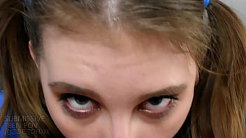 Preview 4 of Footand - rare leanna lass 18 year old newbie struggles with deepthroat until her eyes water and a tear rolls down her cheek
