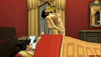 Preview 4 of Indea Baap Beti - Dragon Ball Porn Epi 41 Milk Cacha a su Hijo Gohan Masturb&aacute_ndose Madre Follada Delante su Marido