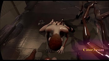 Preview 4 of Paloma Cat - Citor3 3D VR Game: SFM Bondage thick huge tits huge ass futanari fucks male slave in horror porn
