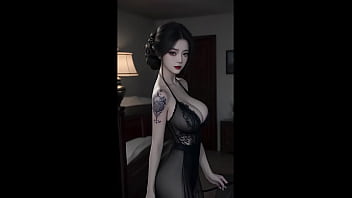 Preview 1 of Ebony Sexy Chick - 【AI Painting】精致的面容，优美的纹身，你想射在她脸上吗
