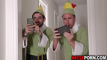 Preview 1 of J Mac And Kimy - Brandi Love is ready for holiday and shows up in a sexy Santa outfit and her 2 horny stepson cant resist but to fuck her and start a hot family 3some.