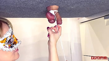Preview 2 of Mitsuki Kim - Slut tied the balls and clicks on them with a finger,  she enjoys it AnnyCandy Painboy