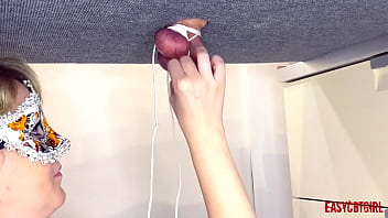 Preview 4 of Mitsuki Kim - Slut tied the balls and clicks on them with a finger,  she enjoys it AnnyCandy Painboy