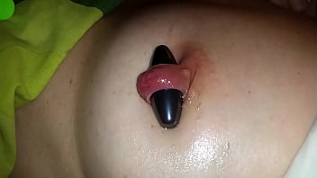 Preview 2 of Fat Blak Woman - nippleringlover milf magic magnetic nipple play magnet in extreme stretched pierced nipple