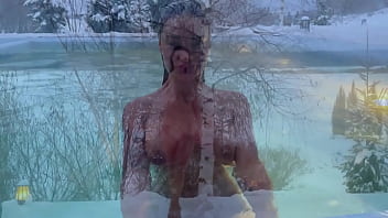Preview 2 of Arabic Girls Virgin - Monika Fox Gives Winter Quick Blowjob And Masturbates In Nature Surrounded By Snow