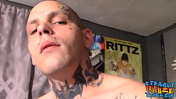Preview 1 of Ayam Kampus0 - Straight tattooed thug Drac cums while tugging big cock