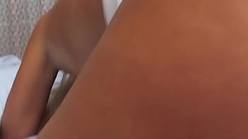 Preview 3 of Sena Aragaki Interracial - Blonde milf masturbates with a fake dick but he gives her finger job