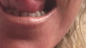 Preview 1 of Sena Aragaki Interracial - Blonde milf masturbates with a fake dick but he gives her finger job