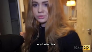 Preview 1 of Sax Pron Vedeo - DEBT4k. El cobrador de deudas encuentra a la camarera y se folla el estrecho co&ntilde_o afeitado