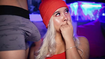 Preview 2 of Fast Taem Girl Sex - Horny blonde sucks her &#039_s cock while wearing boxers