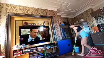 Preview 1 of Skinny Cougar Ass - Sexy Wife Blowjob and Hardcore Sex POV after House Cleaning
