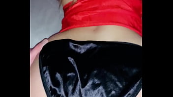 Preview 3 of Permainan Zombie - colombian rubbing mi cock in black satin panties