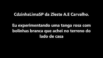 Preview 1 of Brandi Love And Lexington Steele - Cdzinha LimaSP Experimentando a calcinha Tanga rosa de bolinha branca achado terreno lado de casa