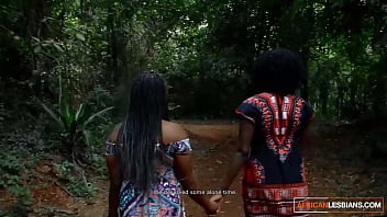 Preview 1 of Free Sosyete - After Romantic Stroll In The Jungle Black Lesbians Snack On African Pussy