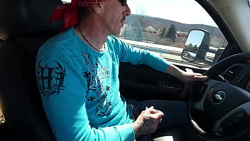 Preview 2 of Chokes Out - Jerking his dick while driving to work
